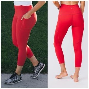 Zyia Active Capri Leggings RED